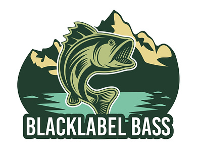 Fishing Mascot Logo bass design bass logo bass mascot logo black label design blacklabel logo fishing logo fishing mascot logo