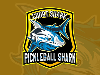 Shark Mascot Logo court shark logo pickle ball logo shark illustrations shark logo shark mascot design shark mascot logo