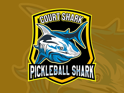 Shark Mascot Logo court shark logo pickle ball logo shark illustrations shark logo shark mascot design shark mascot logo