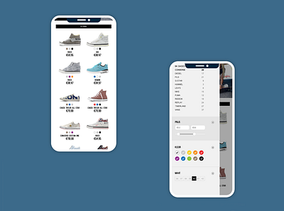 Responsive shoe webshop 2019 colors filtering graphic design interaction design interface design responsive design shoe sketch ui user experience webdesign webshop website