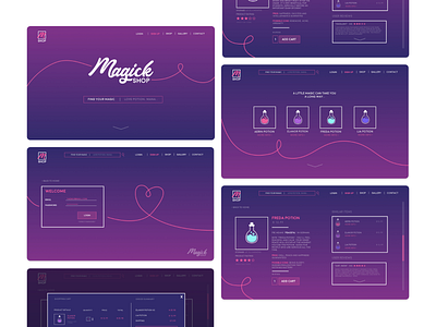 MagickShop UI Design - Revised colorful design flat illustration landing landing page magical typography ui ux vector web