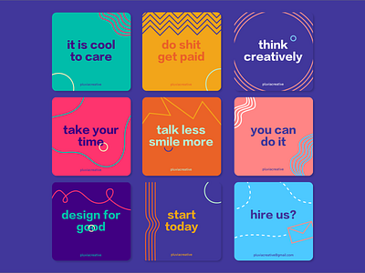 Social media posts - Pluvia Creative branding color palette colorful creative studio design design studio digital design graphic design illustration inspirational quote instagram logo social media social media design socialmedia template typography ui ux vector