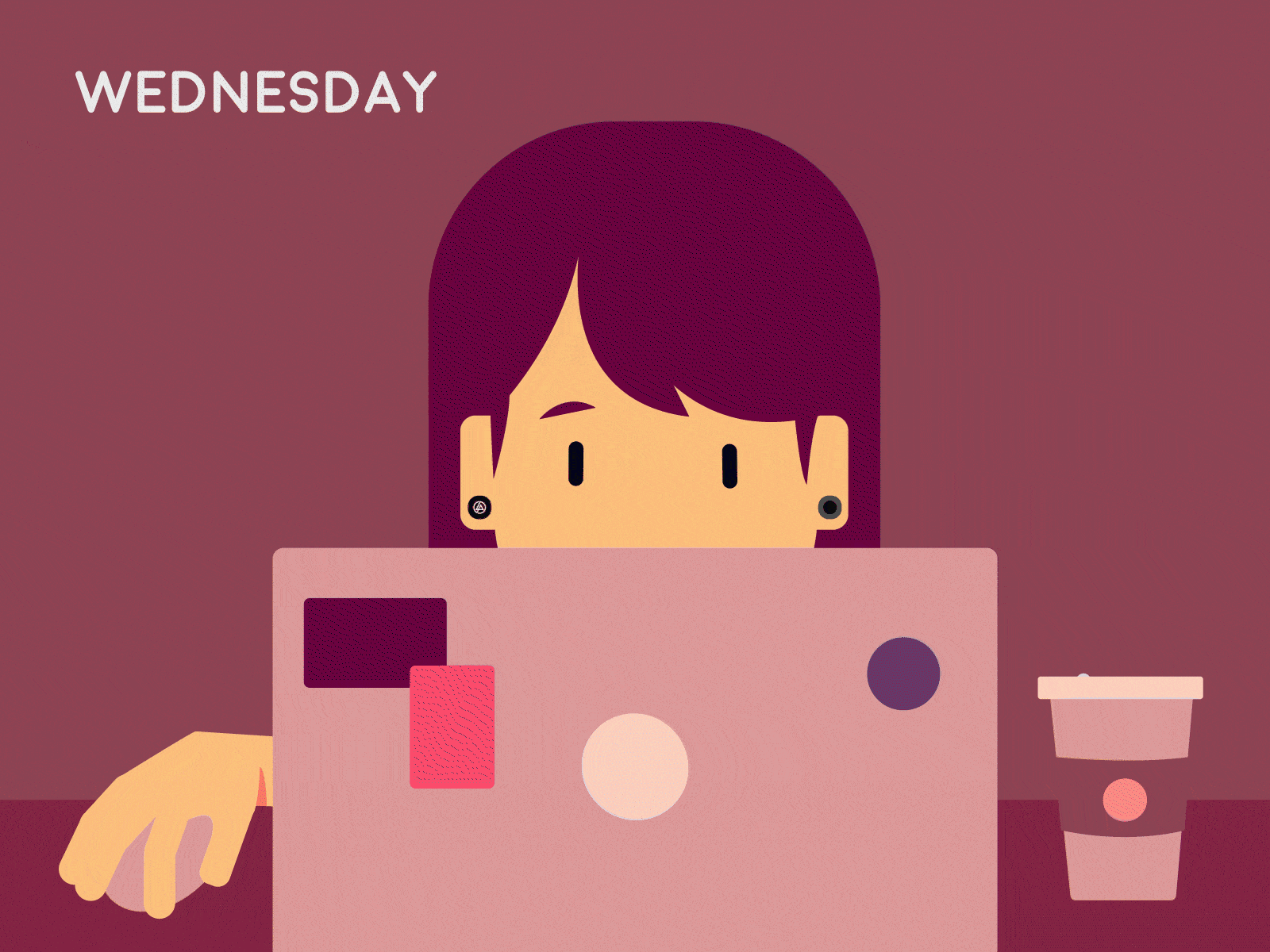 Self Portrait - Wednesday animation design gif animated illustration self portrait vector wednesday work