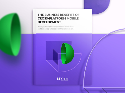 The Business benefits of cross platform mobile development ebook cover ebook design green illustration stx next pd stx next pd stxnext violet
