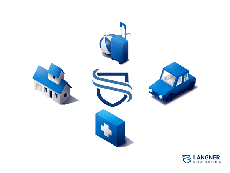 Insurance Branding baggage blue blue da ba dee branding car ci circle motion design first aid house illustration insurance motion tic tac vector