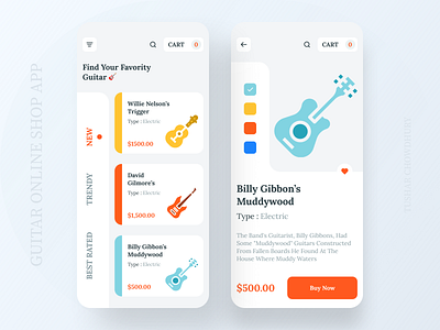 Guitar Online Shop App 🎸 2020 trend app concept branding guital shop guital shop home screen ios app ios app design mobile app music app new trend ui ux