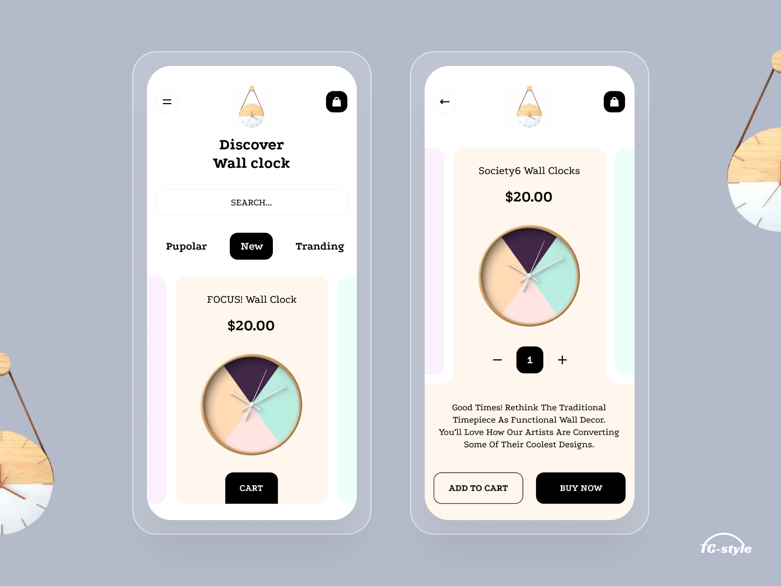 Wall Clock Store App by Tushar on Dribbble