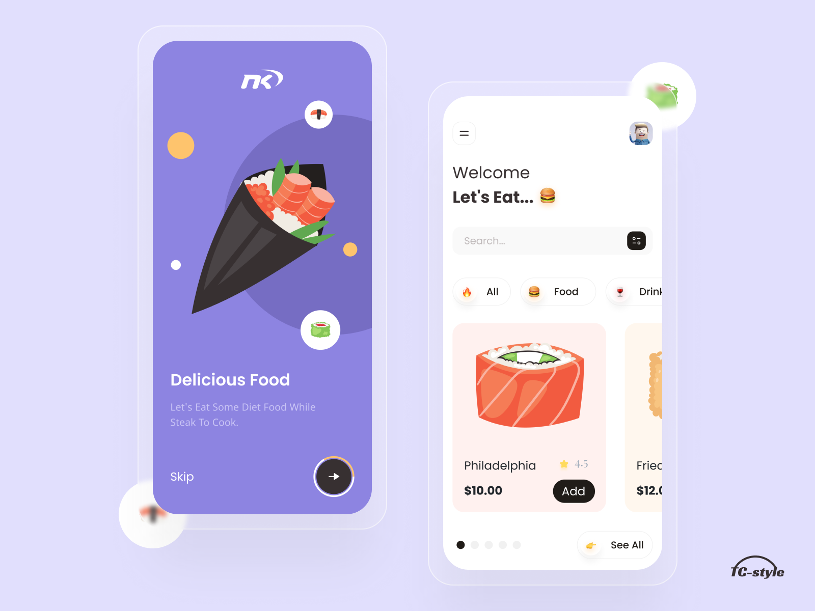 Knock Food Delivery App by Tushar on Dribbble