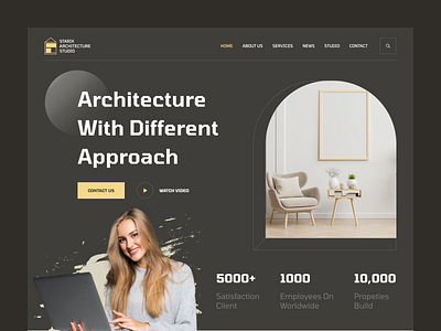 Starix - Architecture Studio agency architechture architect architectural architecture design builder building hero section interior minimal mordern product realestate service startup studio ui ux web website