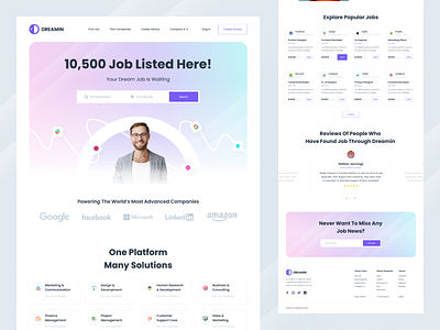 Dreamin Job Finding Landing page