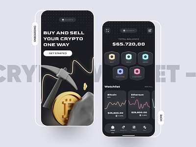 COINHUT - Crypto wallet bitcoin buy sell clean coin crypto app crypto mobile app cryptocurrency ewallet exchange finance app investment minimal mobile modern ui token ui ux wallet wallet app