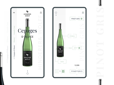 Pinot Gris Wine Product App UI Exploration