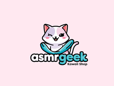 Cute cat logo design