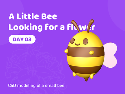 C4D modeling of a small bee c4d design