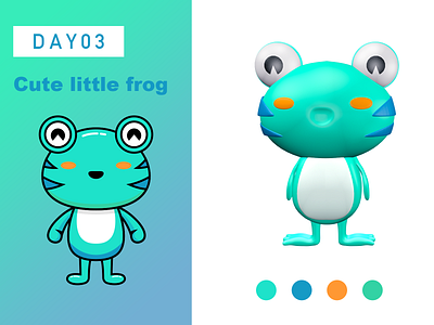 C4D modeling of a small frog