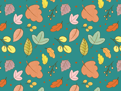 A leafy pattern for Autumn childrens book childrens illustration illustration