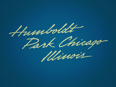 Humboldt Park Chicago Illinois brush pen lettering vector