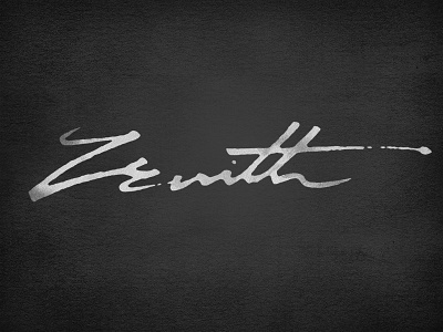 Zenith Dark brush lettering pen ink script