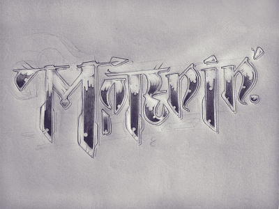 Mornin' lettering pencil sketch