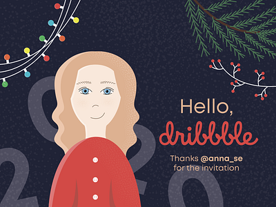 Hello, dribbble! 2020 character illustration design hello dribbble hello dribble hellodribbble illustration illustrator invitation invite new year