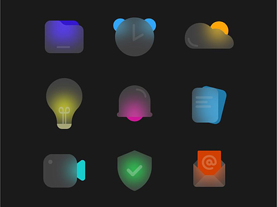 Dark Interface Icons app blurred dark ui design icons icons set interface ui uidesign uiux
