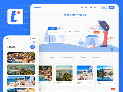 ''Travello'' Vacation rentals and tourism activities app bookings branding design hotels travelin ui uiux vacation web