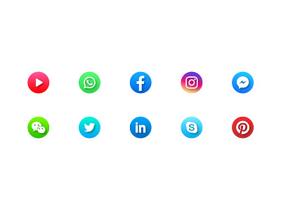 Social Media Icons Set 3d application branding floating gradient icon icon app icon set iconapp iconset illustration logo media social