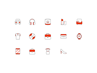 Line E-commerce Icon Set