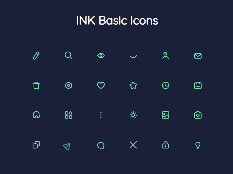INK App Basic Icons animated app icon icon app icon set iconography icons iconset ui uiux