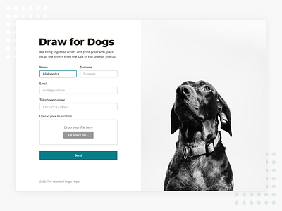 Draw for Dogs daily 100 challenge dailyui design form form design forms typography ui ui design uidesign user experience ux visual design web