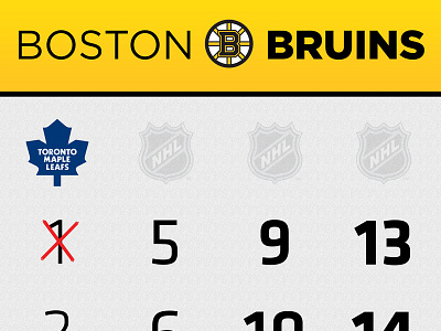 One down... bruins gotham klavika