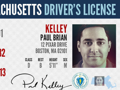 Driver's License blue concept design league gothic red redesign