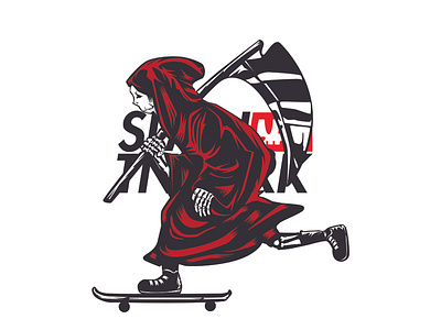 skull skater character design illustration mascot skaters vector