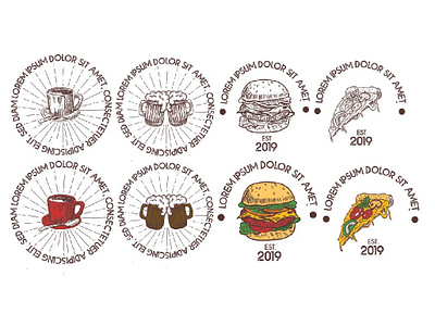 handrawn logo set design drawing food logo hand drawn logo illustraion illustration logo logo set logo vintage vector vectorart