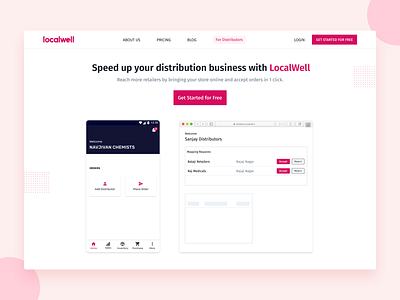 Landing Page - Localwell Distributors(B2B) b2b b2b website landing landing page ui website