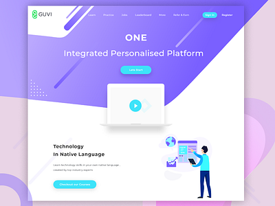 Educational Landing Page branding design gradiant graphics illustration landing page sketch ui ux vector web webpage design