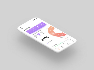 Temperature control. gradient inspiration ios app design iphone x mobile app moodboard scroller smart home smart home app temperature ui ux ui