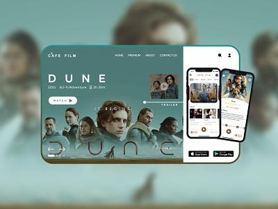 CAFE FILM - Streaming Platform design designer landing page movie movie app movie website streaming platform ui ui design uiux website ux ux design website design