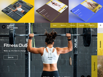 Gym Adobe XD - Template Free Download