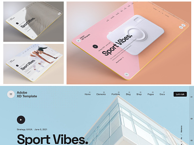 Download Sport Adobe XD Template adobe adobe xd branding creative design graphicdesigns illustration logo minimal template ui webdesign