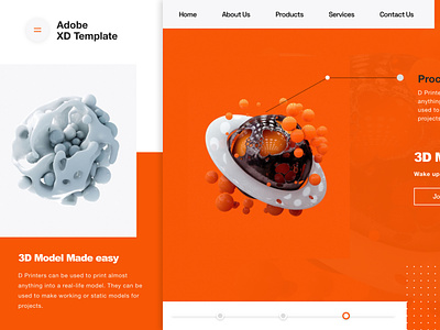 3D Adobe XD Template 3d adobe animation branding creative design graphic design graphicdesigns illustration logo minimal motion graphics ui vector