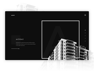 Architect Case blackandwhite design desktop minimalism ui web web design website