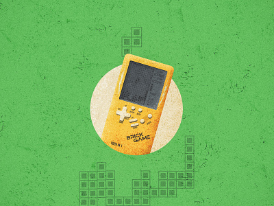 Brick Game Handheld console game design illustraion illustration illustration art old style old vintage srabon arafat texture vector vector art vintage vintage texture