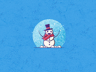 Snowman character christmas design holiday ice illustration illustration texture snow srabon arafat texure vector vector art vector illustration vintage design