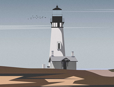 Lighthouse cloud design digital art digital illustration flying bird illustration landscape landscape design lighthouse sea sky srabon arafat sun texture vector