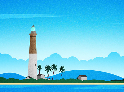 Lighthouse in USA design hill illustration landscape landscape design mountain sky srabon arafat tree vector