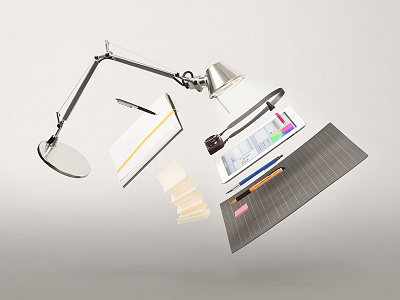 The Tools camera design eraser eyedropper floating ipad lamp notebook object photography tools ui
