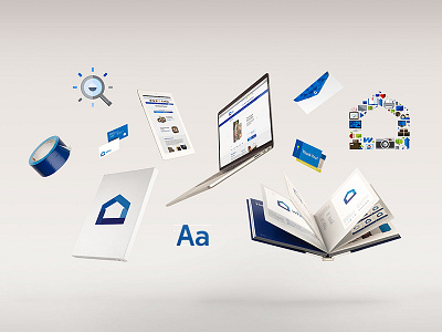 WHCC Brand Development brand book envelope floating house icons objects photo portfolio typeface web work