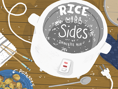 Rice with Sides cook digital illustration food illustration recipe recipe book rice