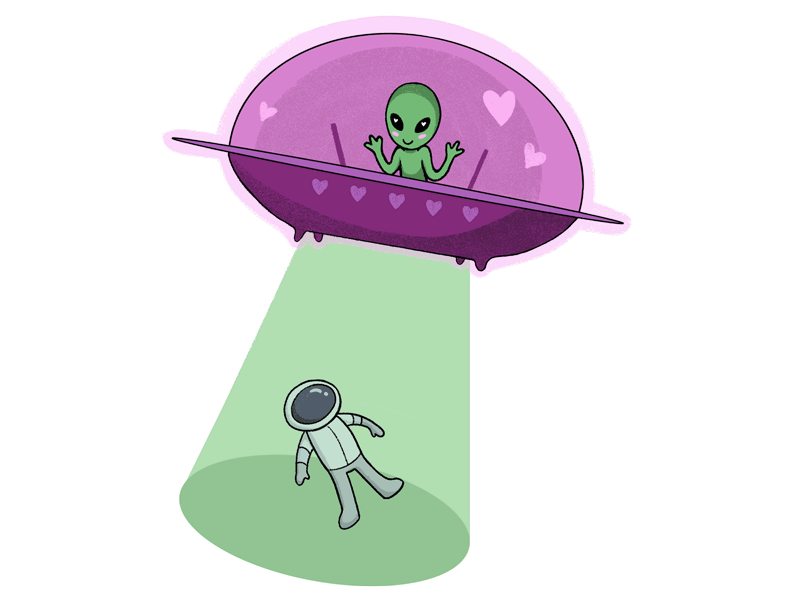 Space Love - I Want You alien animation cute design digital gif illustration space